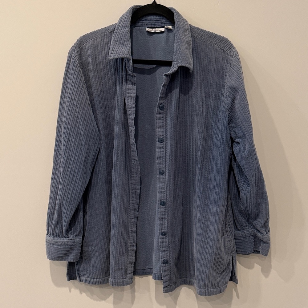 Croft & Barrow Women's Casual Blue Corduroy Shirt